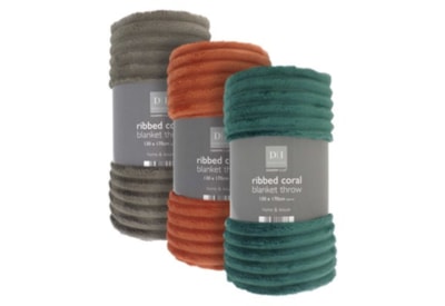 Ribbed Coral Throw Winter Colours Mix130x170cm 170cm Ribbed Coral Throw Winter Colours Mix130x170cm 170cm