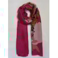 Oversized Floral Print Summer Scarf Red