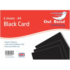 Owl Brand Black Card 6sheet A4 (OBS06)