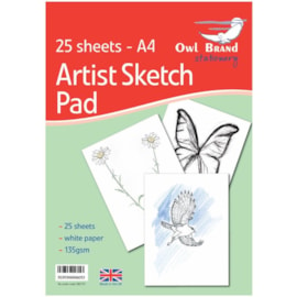 Owl Brand  Drawing Sketch Pad 25 sheets A4 (OBS737)