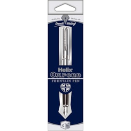 Helix Oxford Stainless Steel Fountain Pen Hang Pack Helix Oxford Stainless Steel Fountain Pen Hang Pack
