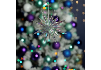 Festive Hanging Glitter Starburst Iridescent 12cm Festive Hanging Glitter Starburst Iridescent 12cm