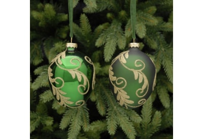 Asstd Green Egg Shaped Bauble 10cm Asstd Green Egg Shaped Bauble 10cm