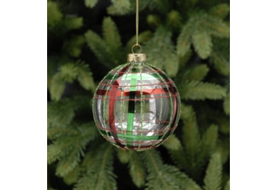 Festive Traditional Tartan Bauble 8cm Festive Traditional Tartan Bauble 8cm