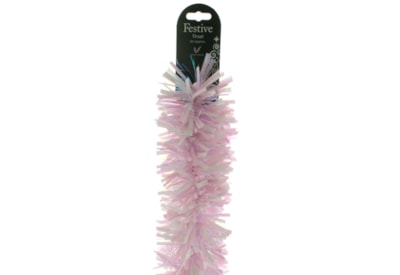 Festive Tinsel Pink White Iris Unicorn 200cm x 10cm Festive Tinsel Pink White Iris Unicorn 200cm x 10cm