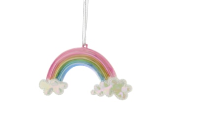 Festive Hanging Rainbow With Clouds 12cm Festive Hanging Rainbow With Clouds 12cm