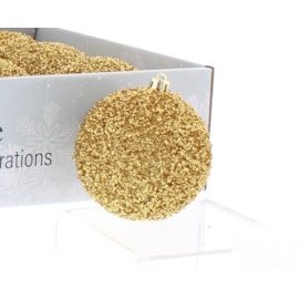 Festive Gold Glitter Bauble 8cm Festive Gold Glitter Bauble 8cm