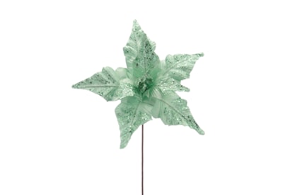 Festive Light Green Poinsettia Stem 33cm