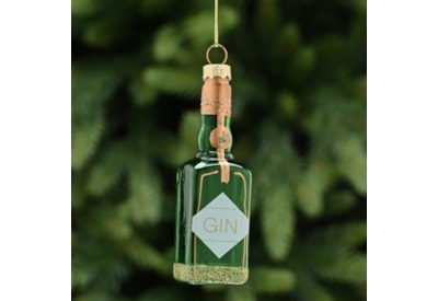 Festive Green/gold Glitter Glass Gin Bottle 10cm Festive Green/gold Glitter Glass Gin Bottle 10cm