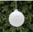 Festive White/silver Pinecone Effect Bauble 10cm Festive White/silver Pinecone Effect Bauble 10cm