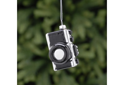 Festive Glass Camera Hanging Dec 8cm Festive Glass Camera Hanging Dec 8cm