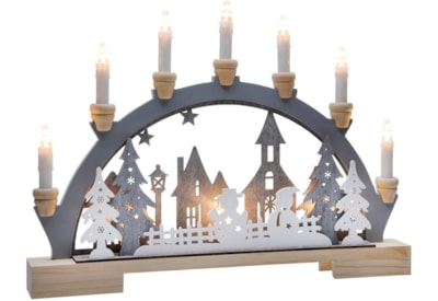 Festive B/o Lit Snowman Candle Bridge 45cm (P040315)