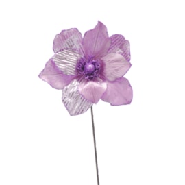 Festive Lilac Magnolia With Glitter Stem 63cm Festive Lilac Magnolia With Glitter Stem 63cm