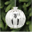 Festive Silver Glass Segment Ball 10cm (P045822)