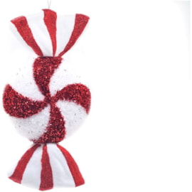 Festive Red / White Hanging Candy Stripe Sweet Shape 28cm (P046171)