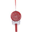 Festive Red / White Hanging Lollipop 12cm (P046513)