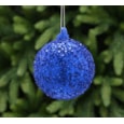 Festive Matt Navy Glass With All Over Sequins Bauble 10cm Festive Matt Navy Glass With All Over Sequins Bauble 10cm