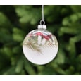 Festive Clear & Frosted Glass With Mushroom Bauble 8cm Festive Clear & Frosted Glass With Mushroom Bauble 8cm