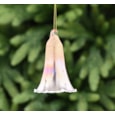 Festive Ombre Pink Iris/clear Glass Bell With Gold Glitter 10cm Festive Ombre Pink Iris/clear Glass Bell With Gold Glitter 10cm