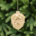 Festive Matt Gold Glass Pinecone With Glitter 10cm Festive Matt Gold Glass Pinecone With Glitter 10cm