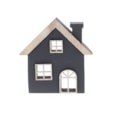 Festive Black Wooden House 12cm Festive Black Wooden House 12cm