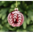 Festive Red Translucent Gold Leaf Glass Bauble 8cm Festive Red Translucent Gold Leaf Glass Bauble 8cm