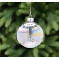 Festive Translucent Petrol Effect Glass Bauble 8cm Festive Translucent Petrol Effect Glass Bauble 8cm