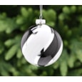 Black/white Stripes Glass Bauble 10cm Black/white Stripes Glass Bauble 10cm