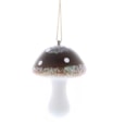 Festive Plastic Brown/white Glitter Mushroom 9cm Festive Plastic Brown/white Glitter Mushroom 9cm