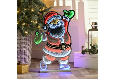 Festive Infinity Standing Santa With Wooden Base 60cm Festive Infinity Standing Santa With Wooden Base 60cm