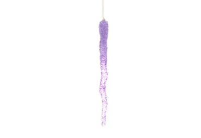 Festive Hanging Clear/lilac Glitter Acrylic Icicle 22cm Festive Hanging Clear/lilac Glitter Acrylic Icicle 22cm