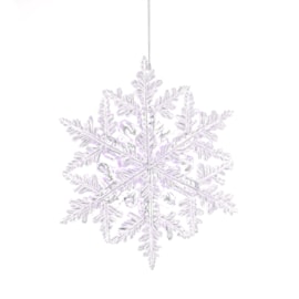Festive Hanging Lilac Glitter Acrylic Snowflake 16cm Festive Hanging Lilac Glitter Acrylic Snowflake 16cm