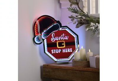 Festive Infinity Santa Stop Here With Hat 40cm Festive Infinity Santa Stop Here With Hat 40cm