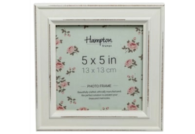 Hampton Frames Paloma Distressed Wood Frame White 5x5 (PAL301955W)