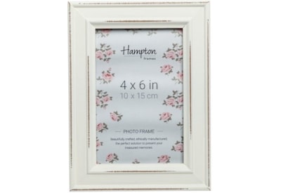 Hampton Frames Paloma Dstrssd Wood Frame White 4x6" (PAL301946W)