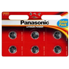 Panasonic Cr2025 Battery 6pk (PANACR2025-B6)