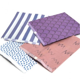 Patterned Paper Bags Blue 500s 10x14" (1014BS)