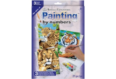 Royal Brush Paint By Numbers 3 Pack Jungle Cats Royal Brush Paint By Numbers 3 Pack Jungle Cats