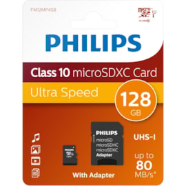 Philips Micro Sd Card 128gb Class 10 with Adapter (FM12MP45B/00)