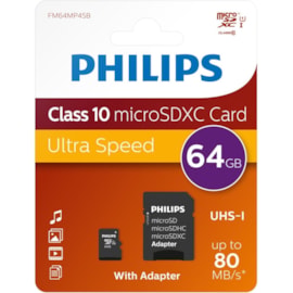 Philips Micro Sd Card 64gb Class 10 with Adapter Philips Micro Sd Card 64gb Class 10 with Adapter