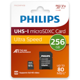 Philips Micro Sd Card 256gb Class 10 with Adapter (FM25MP45B/00)