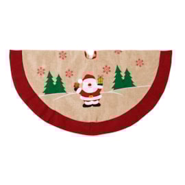 Premier Jute Tree Skirt With Santa 90cm Premier Jute Tree Skirt With Santa 90cm