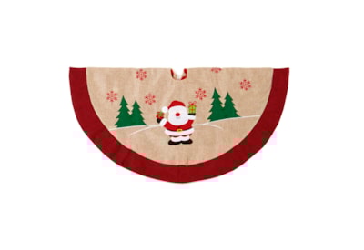 Premier Jute Tree Skirt With Santa 90cm Premier Jute Tree Skirt With Santa 90cm