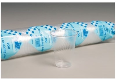 Plastic Cups Clear 100s (E24.0200)
