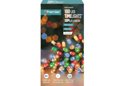 Premier Decorations 100 M-a B-o Timelights w Green Cable Multi Premier Decorations 100 M-a B-o Timelights w Green Cable Multi