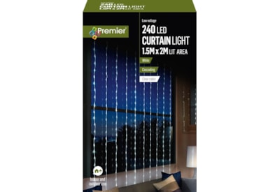 Premier 240 Led Waterfall Curtain Lights White (LV141743W)