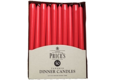 Prices 10" Red Tapered Dinner Candle 50s (TDC005005)