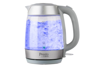 Tower Presto Rapid Boil Glass Kettle Grey Tower Presto Rapid Boil Glass Kettle Grey