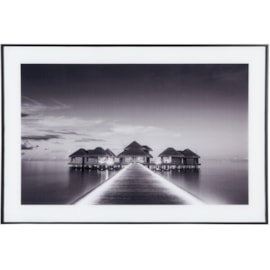 Photo Art Water Cottage Glass Black & White Large (PT4135)