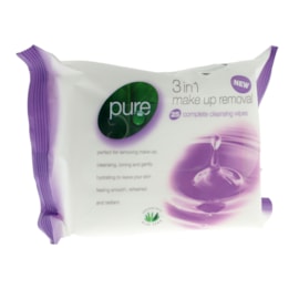Pure 3in1 Make Up Wipes 25s